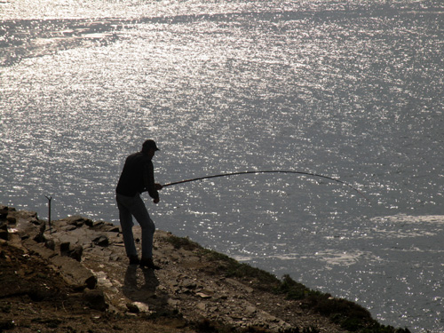 À pesca