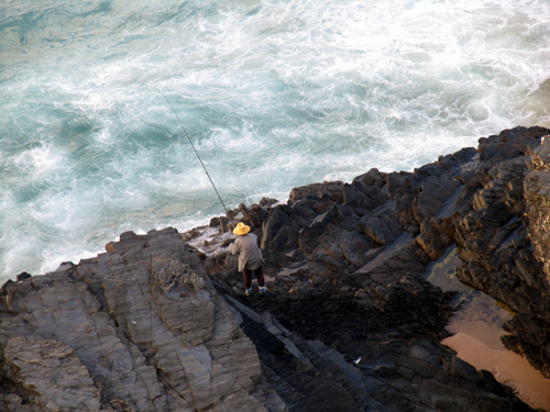À pesca