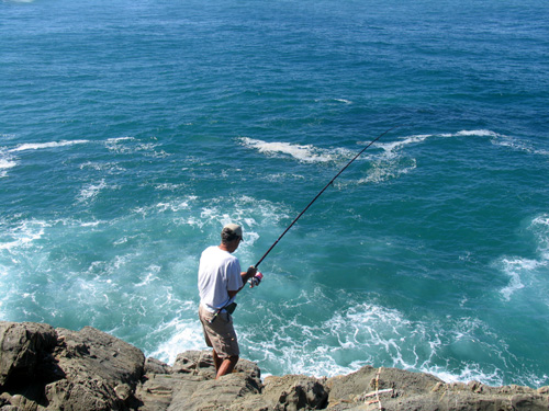 À pesca